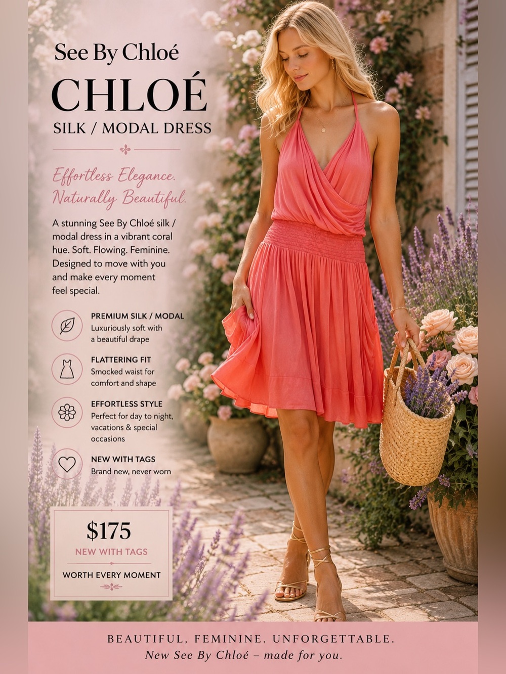 Chloe dress  silk / modal dress size 4